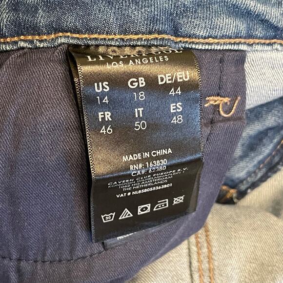 Liverpool Los Angeles US 14/32 light wash The Crop Straight raw hemline ripped - Picture 5 of 8
